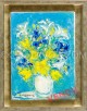 Yellow bouquet on a blue ground - Cottavoz