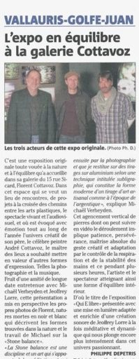 VALLAURIS-GOLFE-JUAN  L’expo en équilibre à la galerie Cottavoz